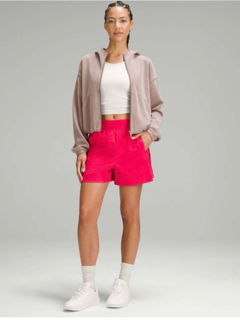 🍋Women’s Lululemon Stretch Woven Relaxed-Fit High-Rise Short 4"  XL Cherry Mist🍋
